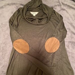 Market and Spruce Olive sweater with patch elbows